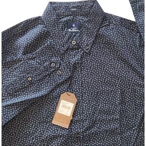 NWT Ben Sherman Long Sleeve Stretch Button-down Dress Shirt Marine Blue Sz M